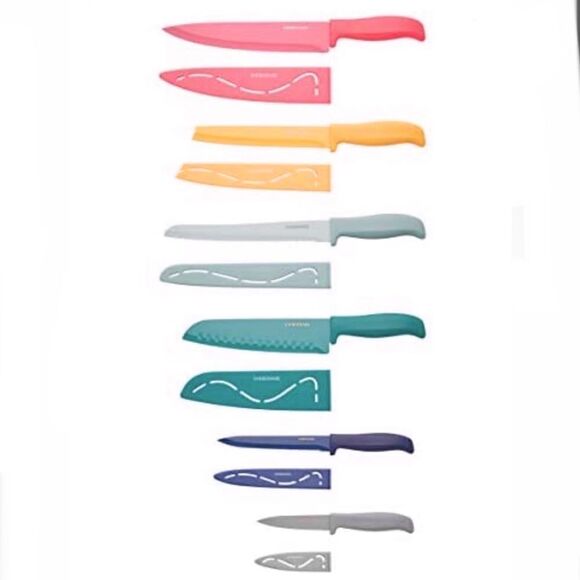 New in Box Farberware Resin Cutlery Knife Colorful Pastel Cool 12-piece Set - Picture 2 of 13